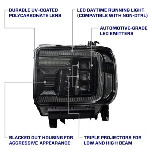 GMC Sierra 2500 Headlights - FORM Lighting - LED Projector with Amber DRL - Amber - `14-`19